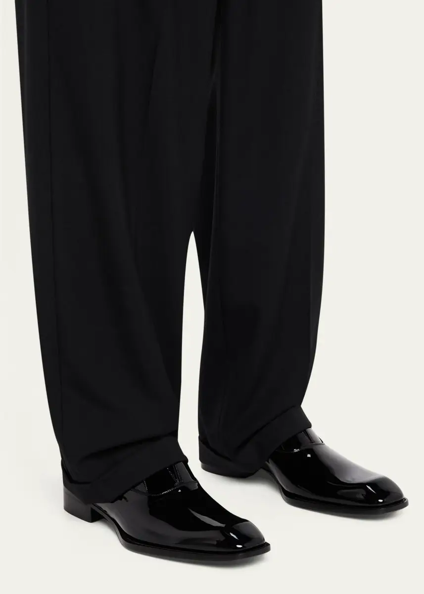 Saint Laurent Men's Milton Patent Leather Slip-On Oxfords | Thumbnail 2