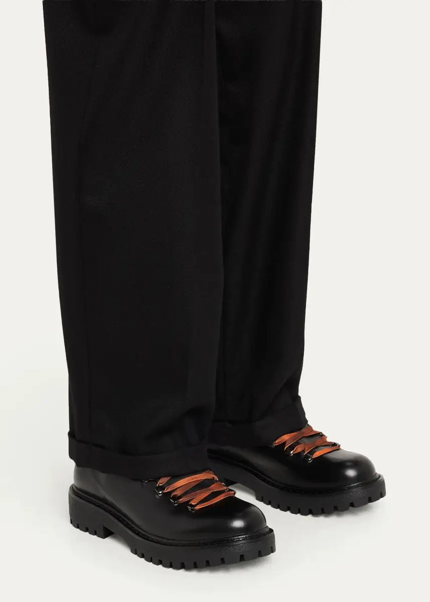 Prada Men's St Moritz Leather Lug-Sole Hiking Boots | Thumbnail 2 Prada Men's St Moritz Leather Lug-Sole Hiking Boots | Thumbnail 2