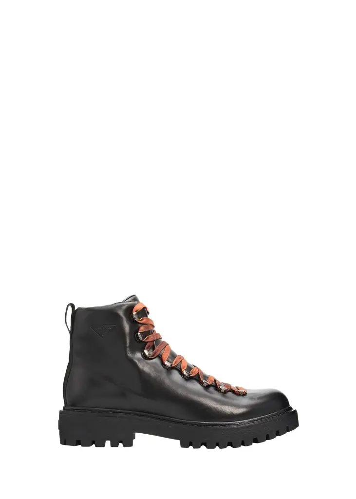 Prada Men's St Moritz Leather Lug-Sole Hiking Boots