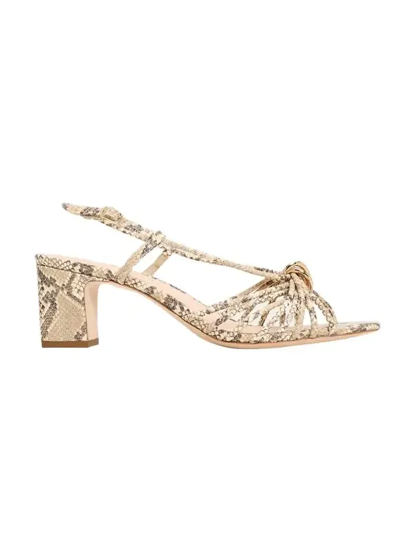 55mm Minna Strappy Snake-Embossed Leather Sandals 55mm Minna Strappy Snake-Embossed Leather Sandals