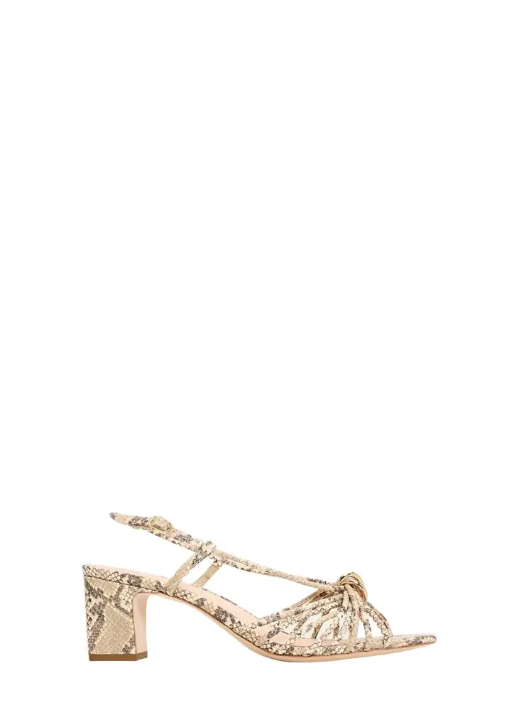 Loeffler Randall 55mm Minna Strappy Snake-Embossed Leather Sandals
