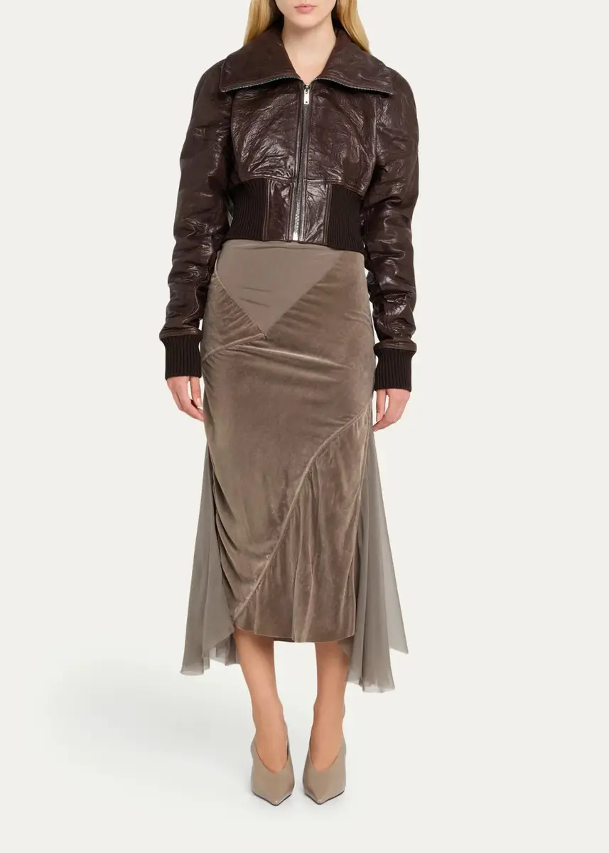 Rick Owens Dracuflight Leather Zip-Up Bomber Jacket | Thumbnail 2 Rick Owens Dracuflight Leather Zip-Up Bomber Jacket | Thumbnail 2