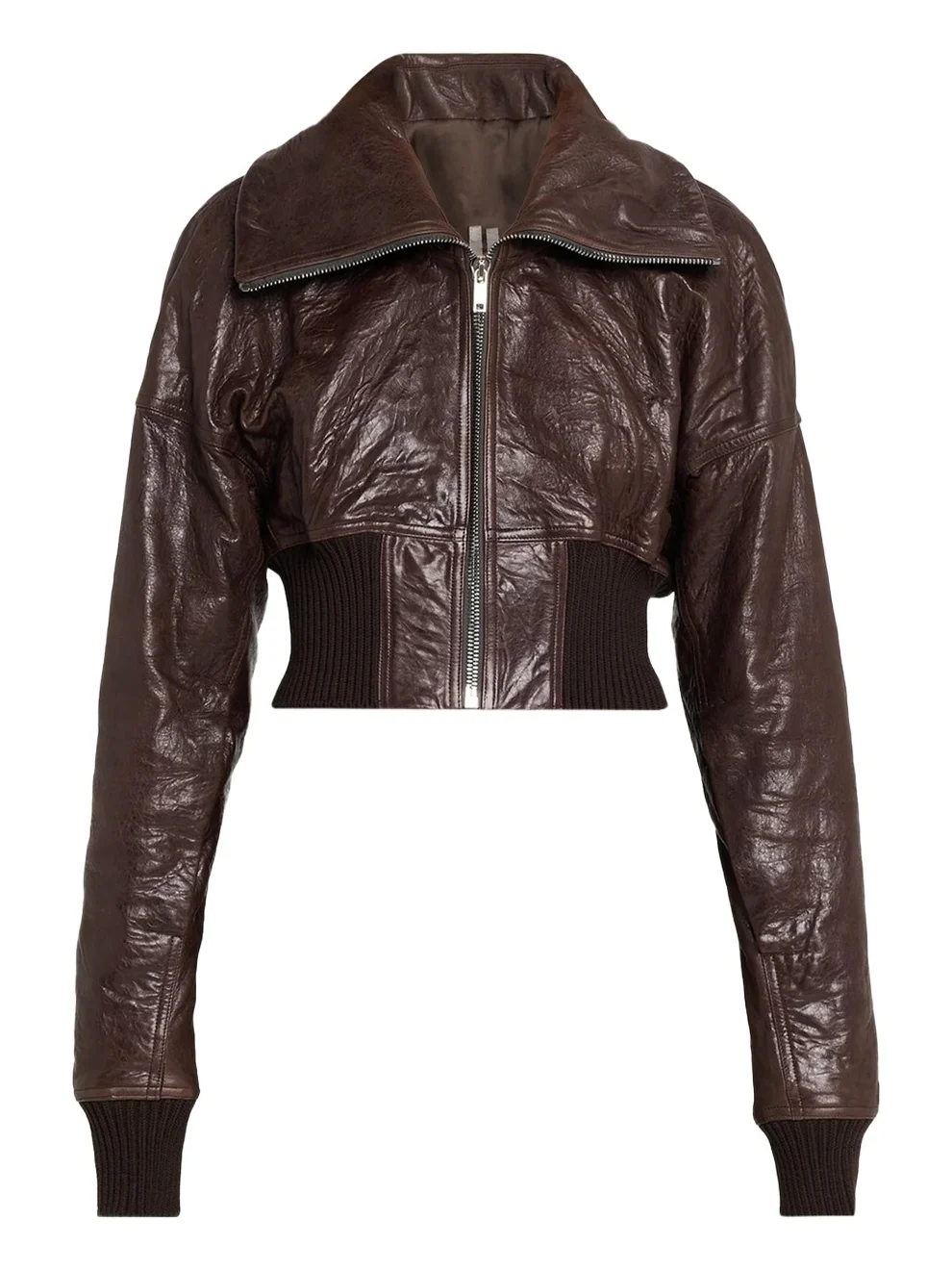 Dracuflight Leather Zip-Up Bomber Jacket Dracuflight Leather Zip-Up Bomber Jacket