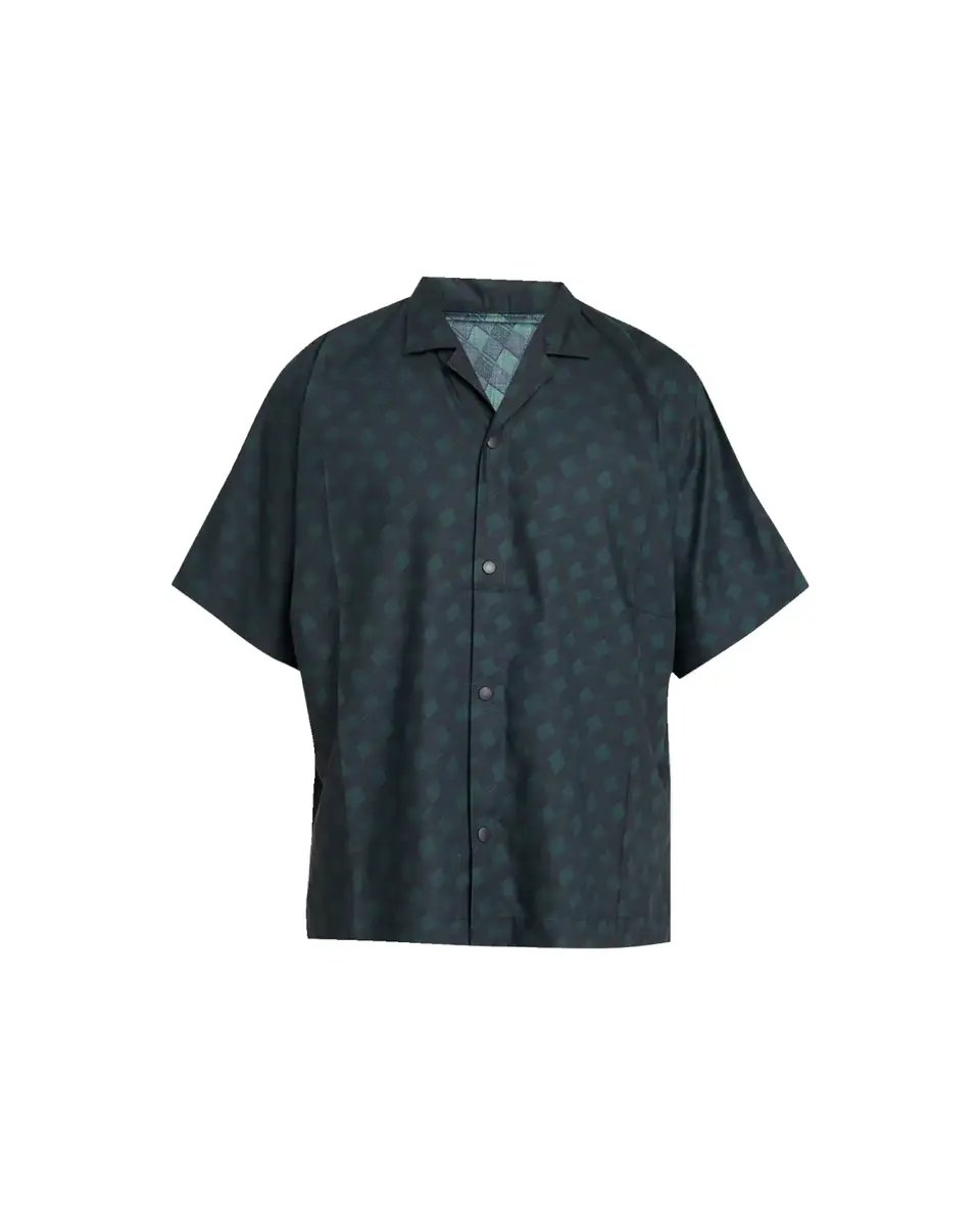IM MEN Men's Check Cotton-Blend Camp Shirt | Thumbnail 2 IM MEN Men's Check Cotton-Blend Camp Shirt | Thumbnail 2