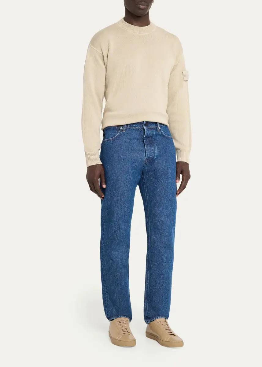 Stone Island Men's Medium-Blue Denim Straight-Leg Jeans | Thumbnail 2 Stone Island Men's Medium-Blue Denim Straight-Leg Jeans | Thumbnail 2