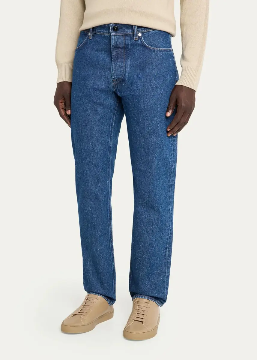 Stone Island Men's Medium-Blue Denim Straight-Leg Jeans | Thumbnail 4 Stone Island Men's Medium-Blue Denim Straight-Leg Jeans | Thumbnail 4