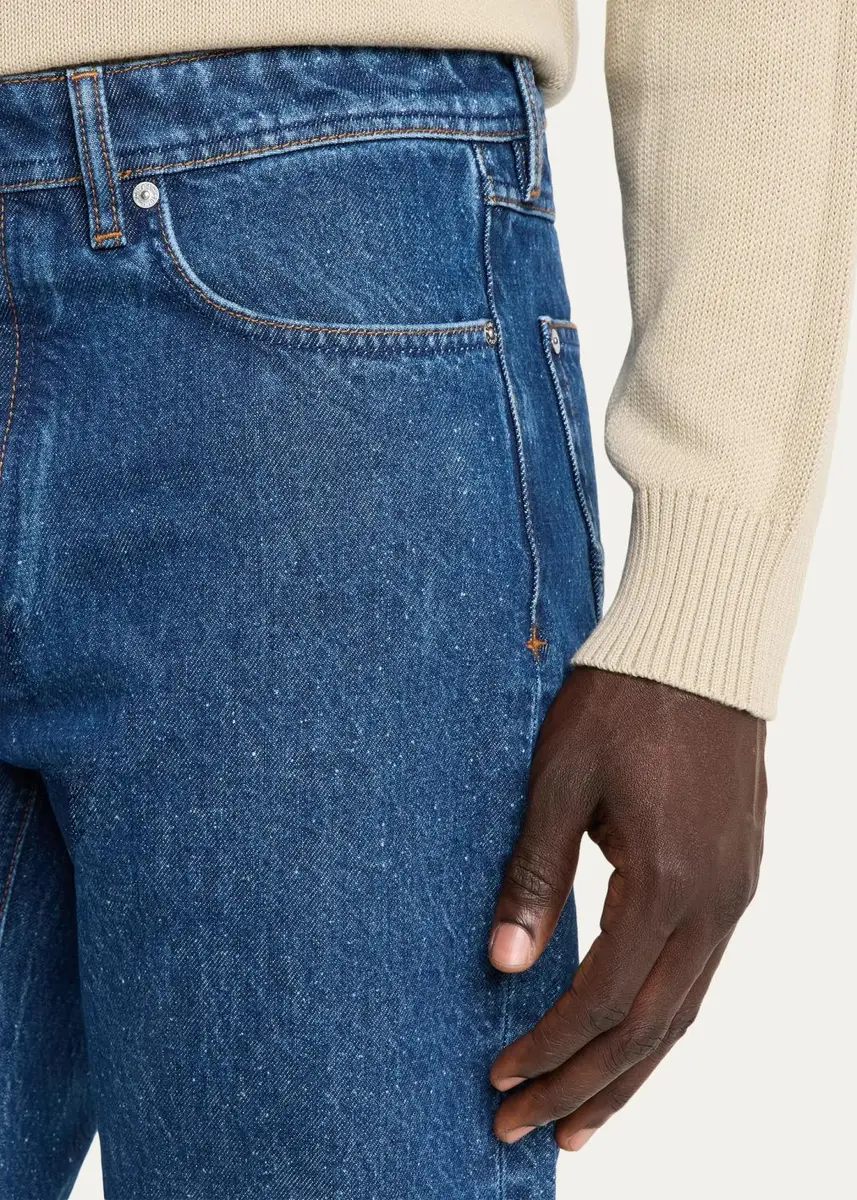 Stone Island Men's Medium-Blue Denim Straight-Leg Jeans | Thumbnail 5 Stone Island Men's Medium-Blue Denim Straight-Leg Jeans | Thumbnail 5