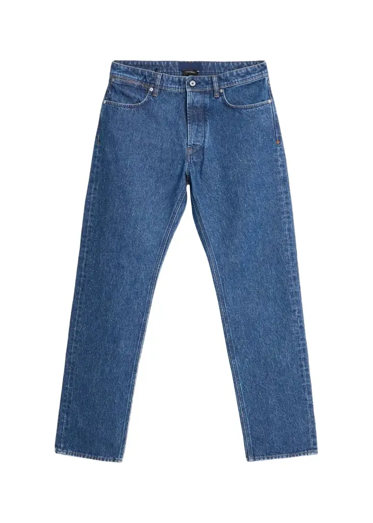 Men's Medium-Blue Denim Straight-Leg Jeans