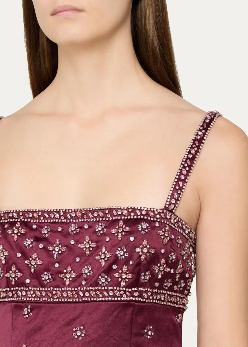 LoveShackFancy Casslouie Embellished Satin Mini Dress | Thumbnail 5 LoveShackFancy Casslouie Embellished Satin Mini Dress | Thumbnail 5