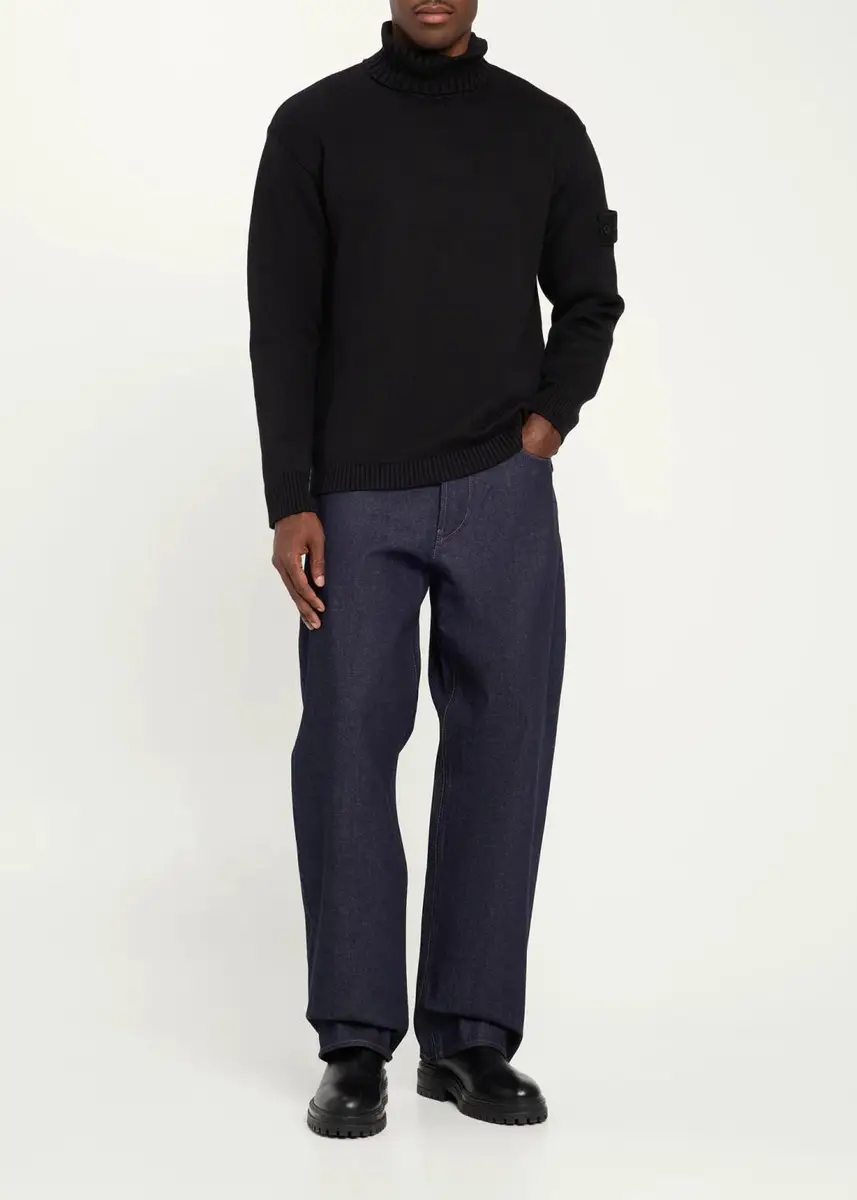 Stone Island Men's Raw Indigo Denim Relaxed Straight-Fit Jeans | Thumbnail 2