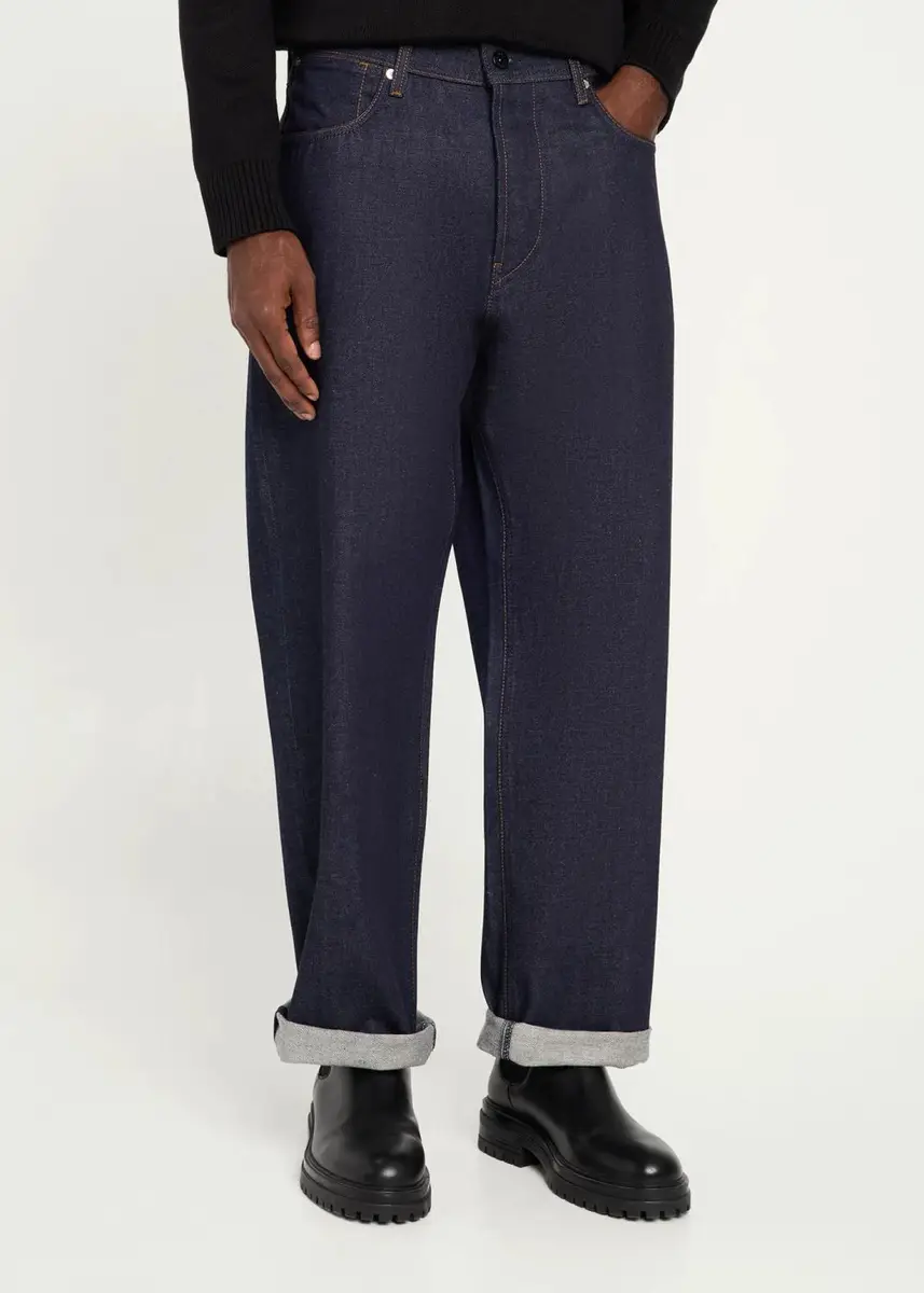Stone Island Men's Raw Indigo Denim Relaxed Straight-Fit Jeans | Thumbnail 4
