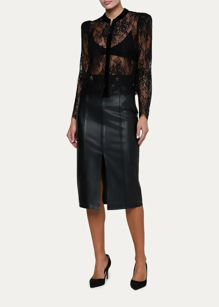 L'Agence Dorothea Velvet Lace Blouse | Thumbnail 2 L'Agence Dorothea Velvet Lace Blouse | Thumbnail 2