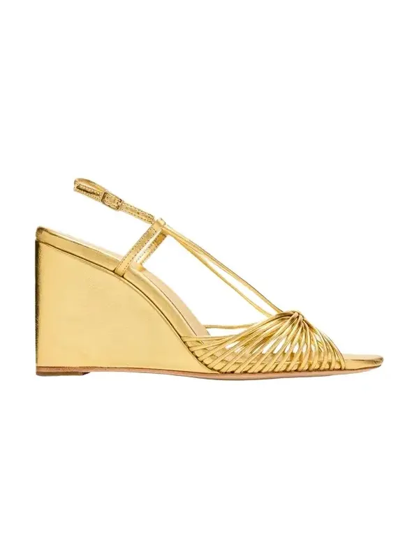 90mm Marren Metallic Leather Strappy Slingback Sandals 90mm Marren Metallic Leather Strappy Slingback Sandals
