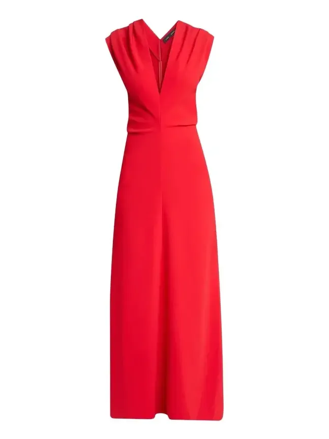 Proenza Schouler Geraldine Plunging Gathered-Shoulder Sleeveless Maxi Dress