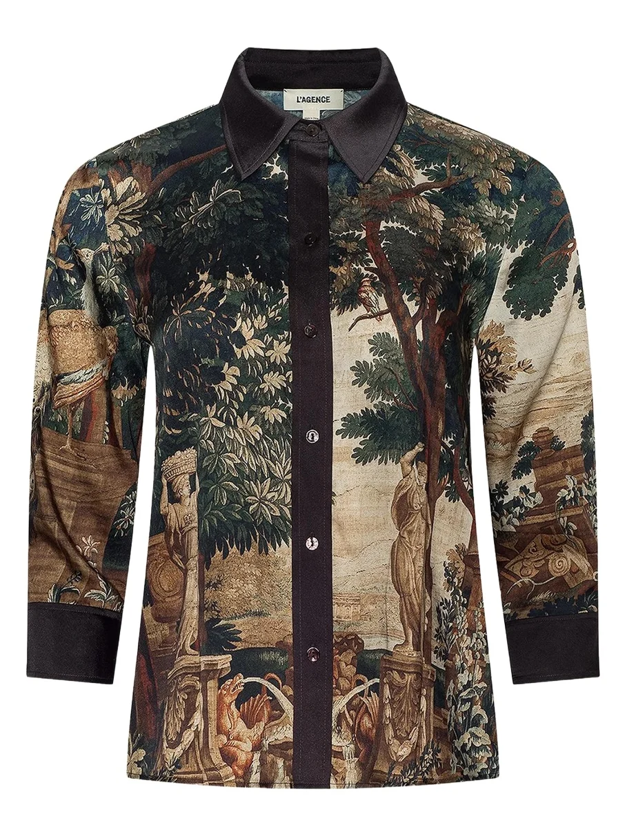 L'Agence Eulalie Placement Print Blouse