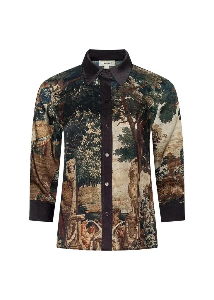 L'Agence Eulalie Placement Print Blouse