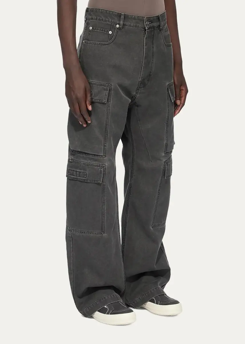 DRKSHDW RICK OWENS Men's Denim Cargo Jeans | Thumbnail 4 DRKSHDW RICK OWENS Men's Denim Cargo Jeans | Thumbnail 4
