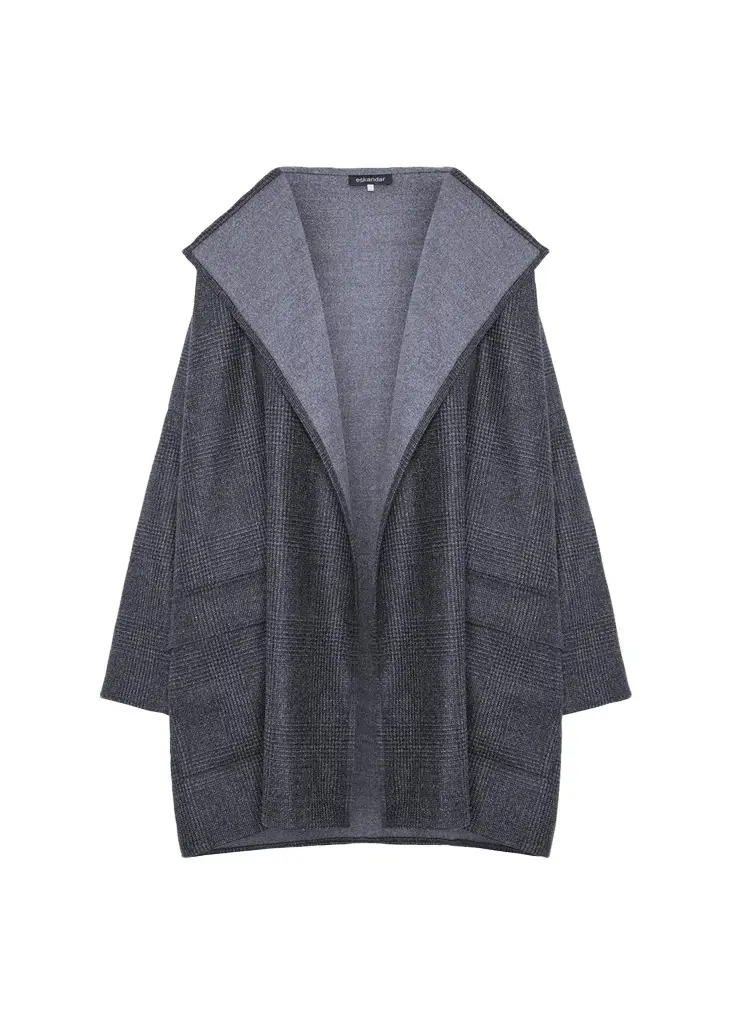 Eskandar Wool Wide Jacket Coat - Long Plus Length