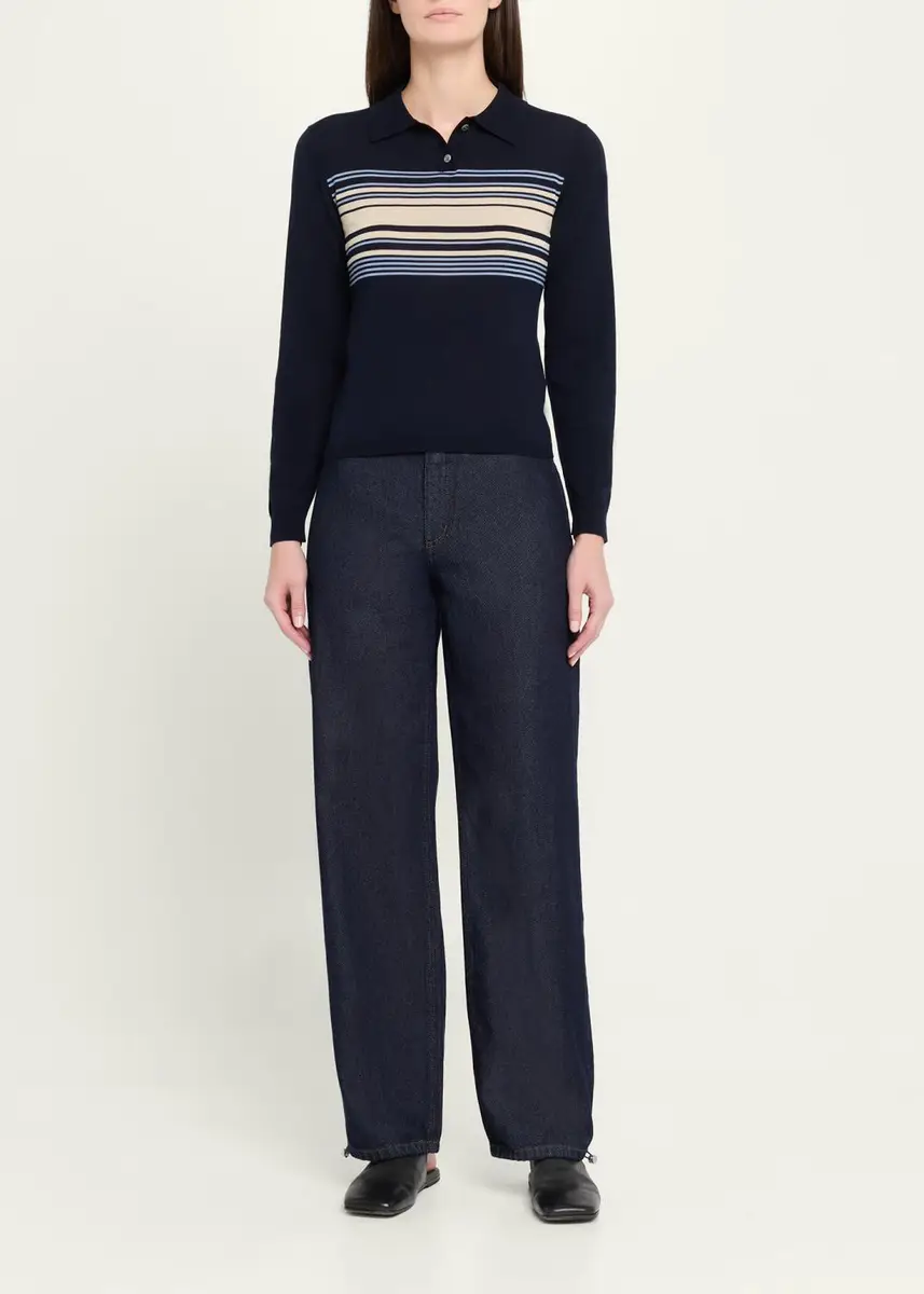 STILL HERE Striped Polo Sweater | Thumbnail 2 STILL HERE Striped Polo Sweater | Thumbnail 2