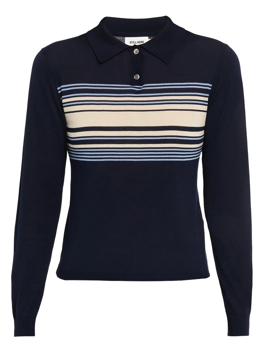 Striped Polo Sweater
