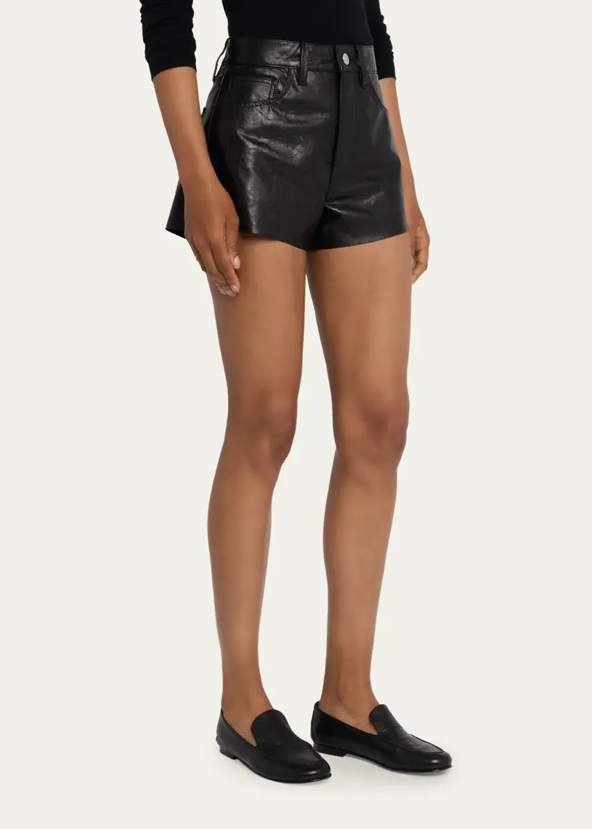 RE/DONE Leather A-Line Shorts | Thumbnail 4