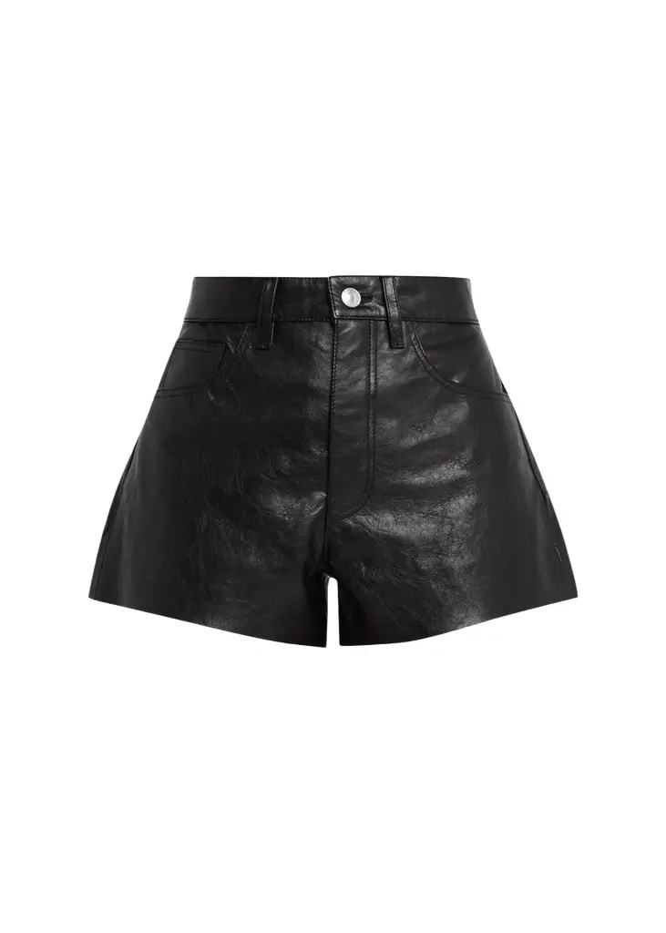 Leather A-Line Shorts