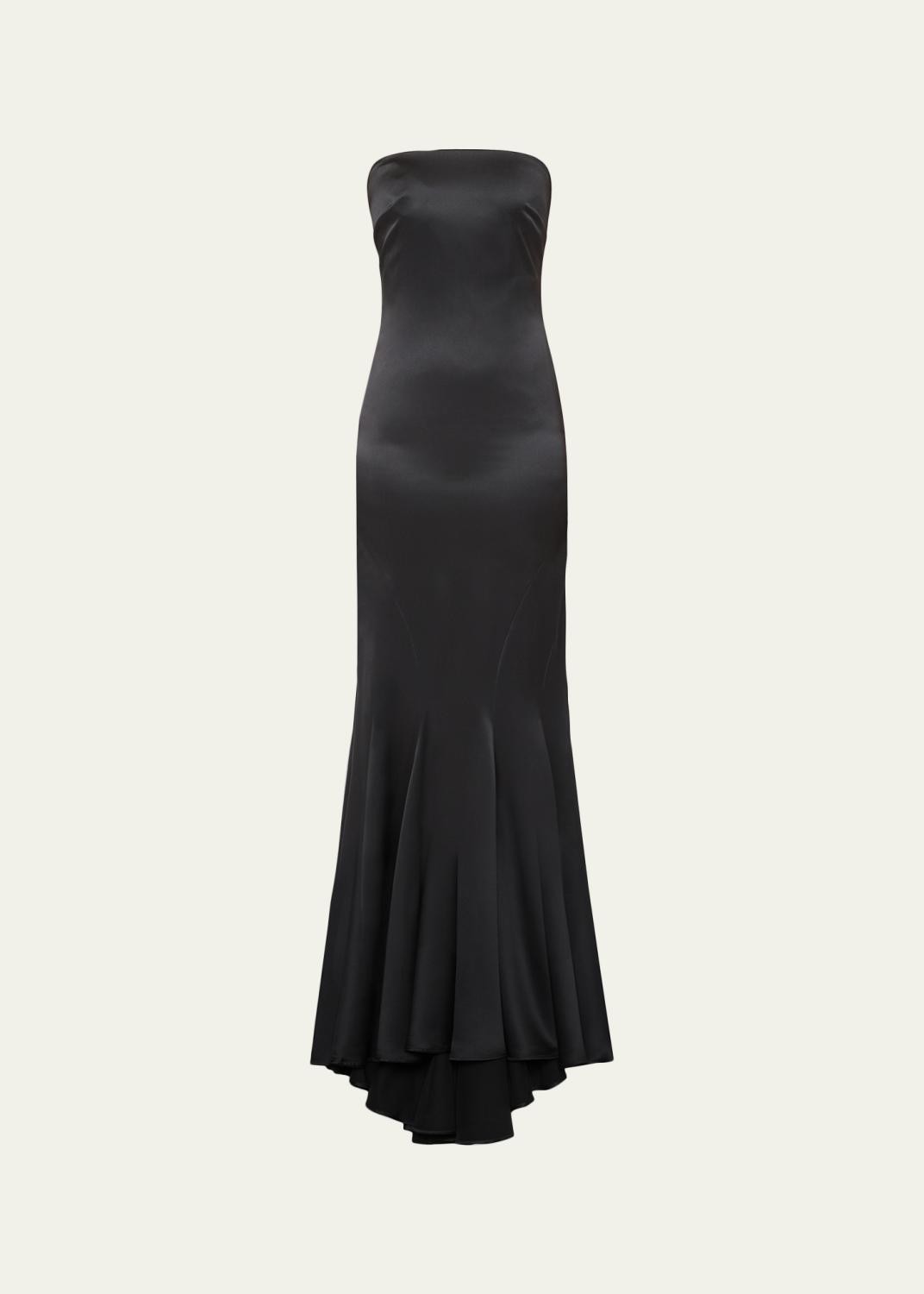 Max Mara Strapless Silk Mermaid Gown