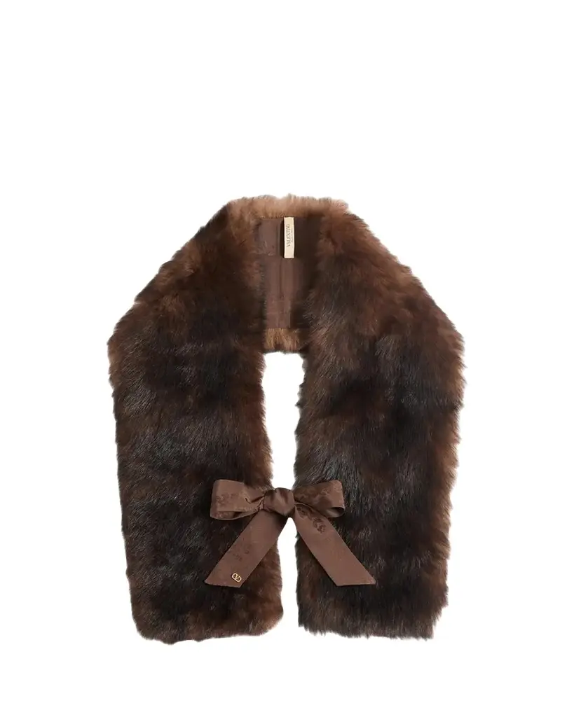 Valentino Garavani VLogo Bow Fur Stole