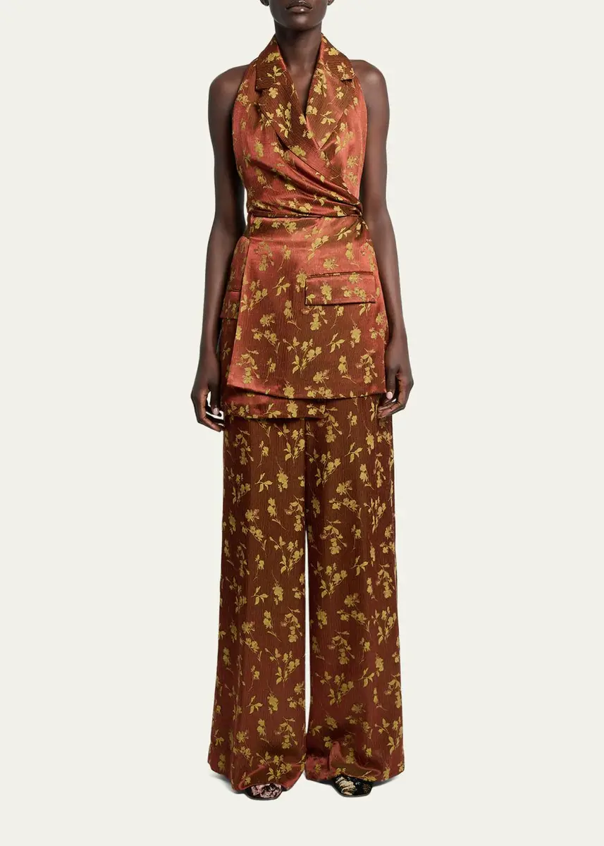 Dries Van Noten Floral Jacquard Sleeveless Wrap Top | Thumbnail 2 Dries Van Noten Floral Jacquard Sleeveless Wrap Top | Thumbnail 2