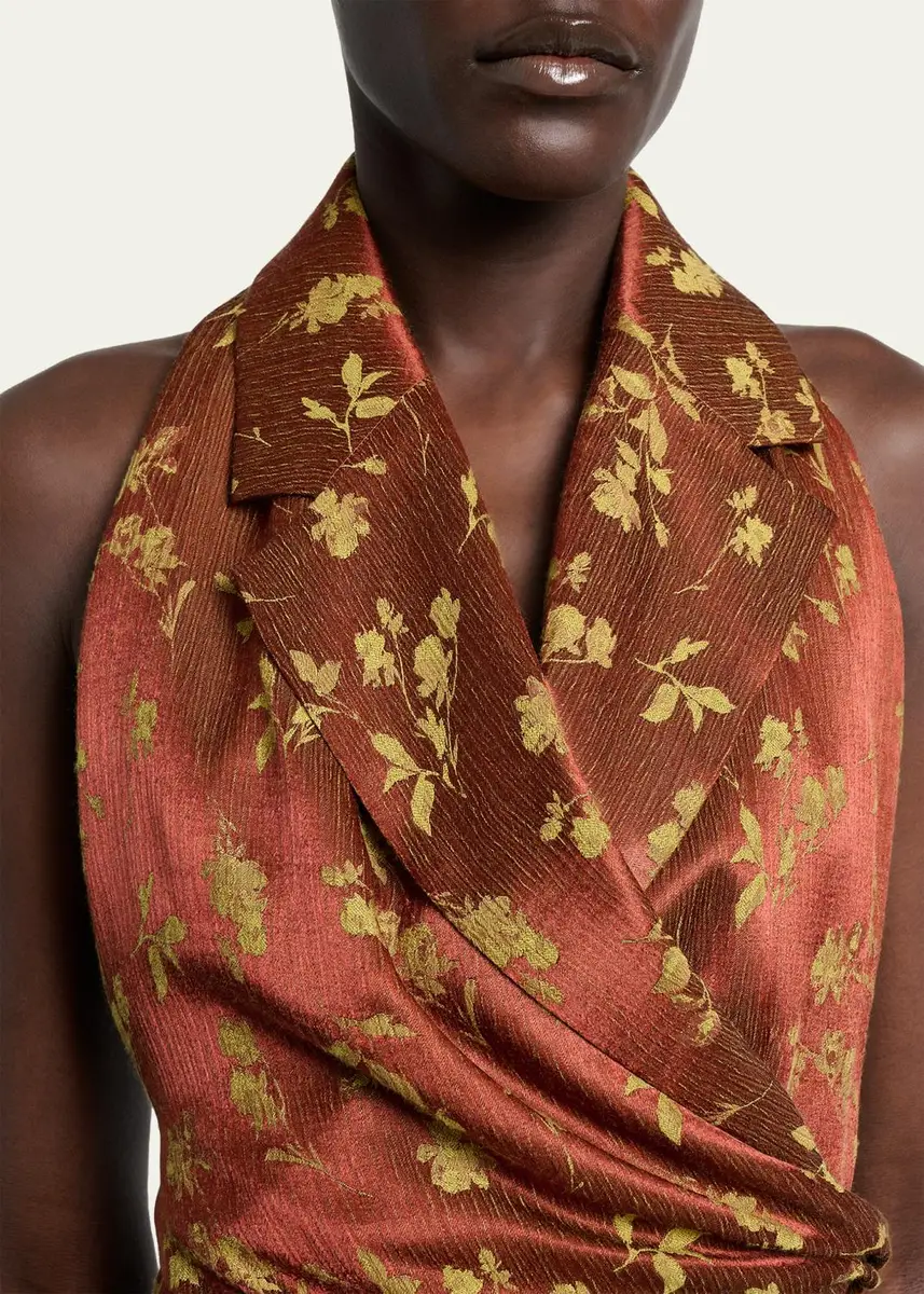 Dries Van Noten Floral Jacquard Sleeveless Wrap Top | Thumbnail 5 Dries Van Noten Floral Jacquard Sleeveless Wrap Top | Thumbnail 5