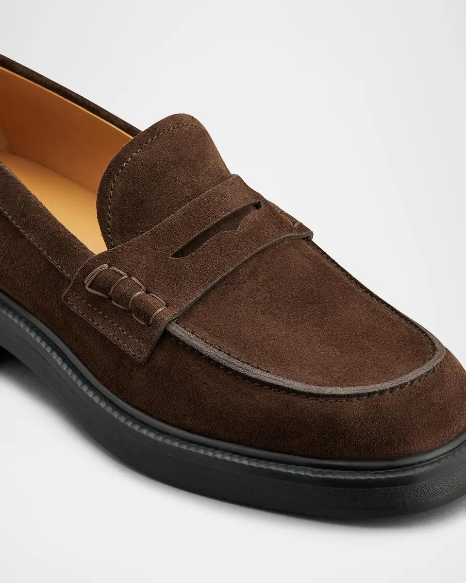 Tod's Gomma Suede Penny Loafers | Thumbnail 4 Tod's Gomma Suede Penny Loafers | Thumbnail 4