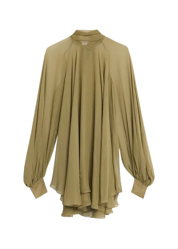 PRABAL GURUNG Silk Georgette Oversized Trapeze Blouse