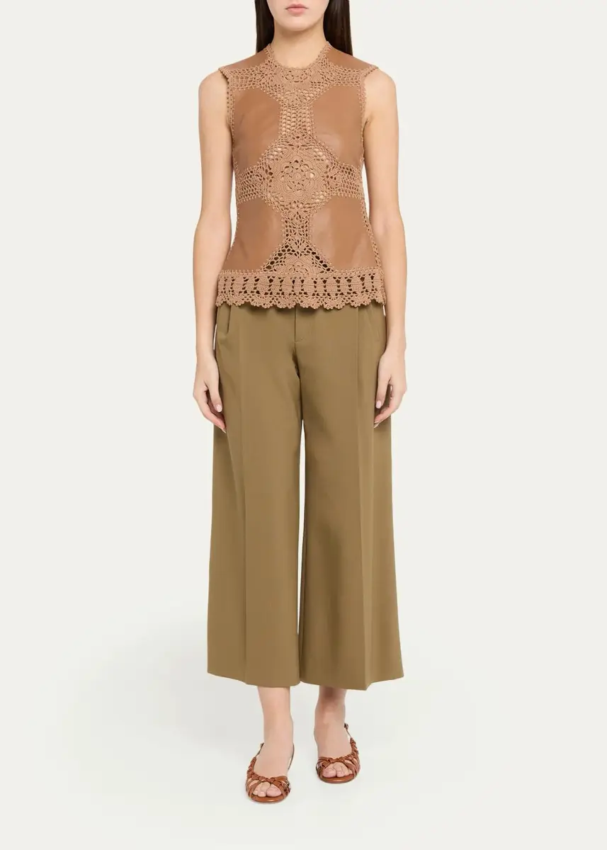 Ulla Johnson Livia Sleeveless Crochet Leather Top | Thumbnail 2