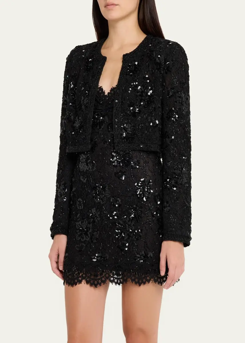 LoveShackFancy Eloweth Sequined Cropped Jacket | Thumbnail 4 LoveShackFancy Eloweth Sequined Cropped Jacket | Thumbnail 4