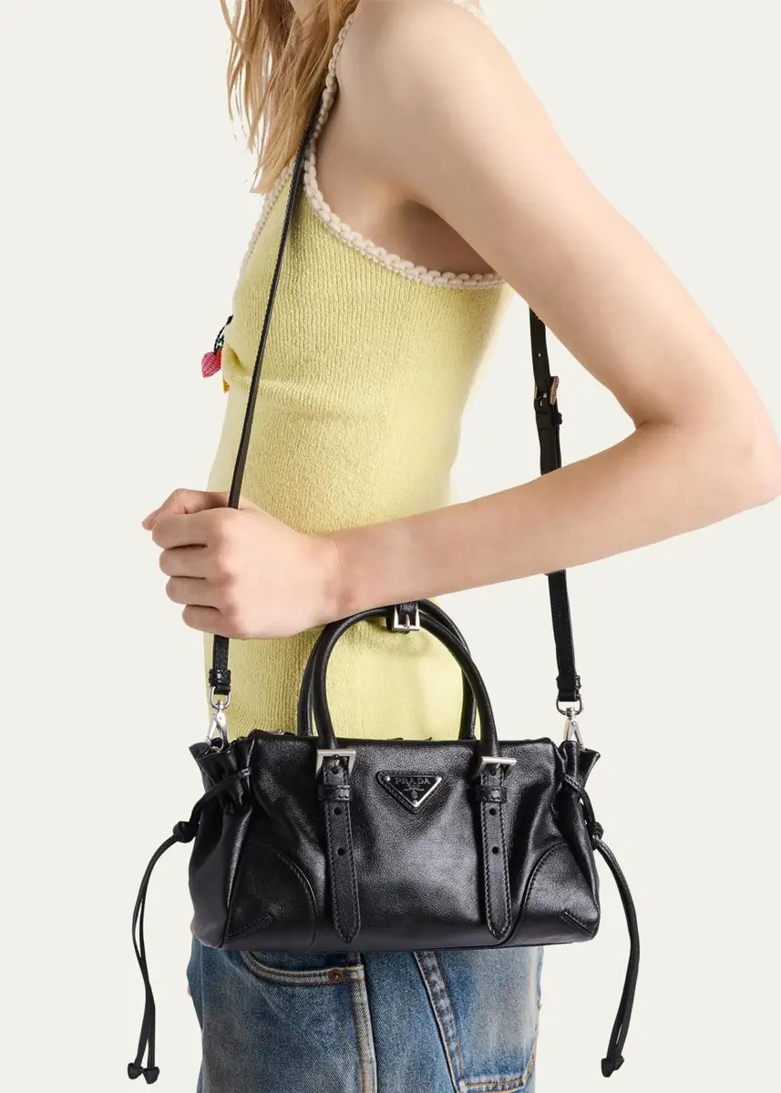 Prada Bonnie Leather Top-Handle Bag | Thumbnail 2