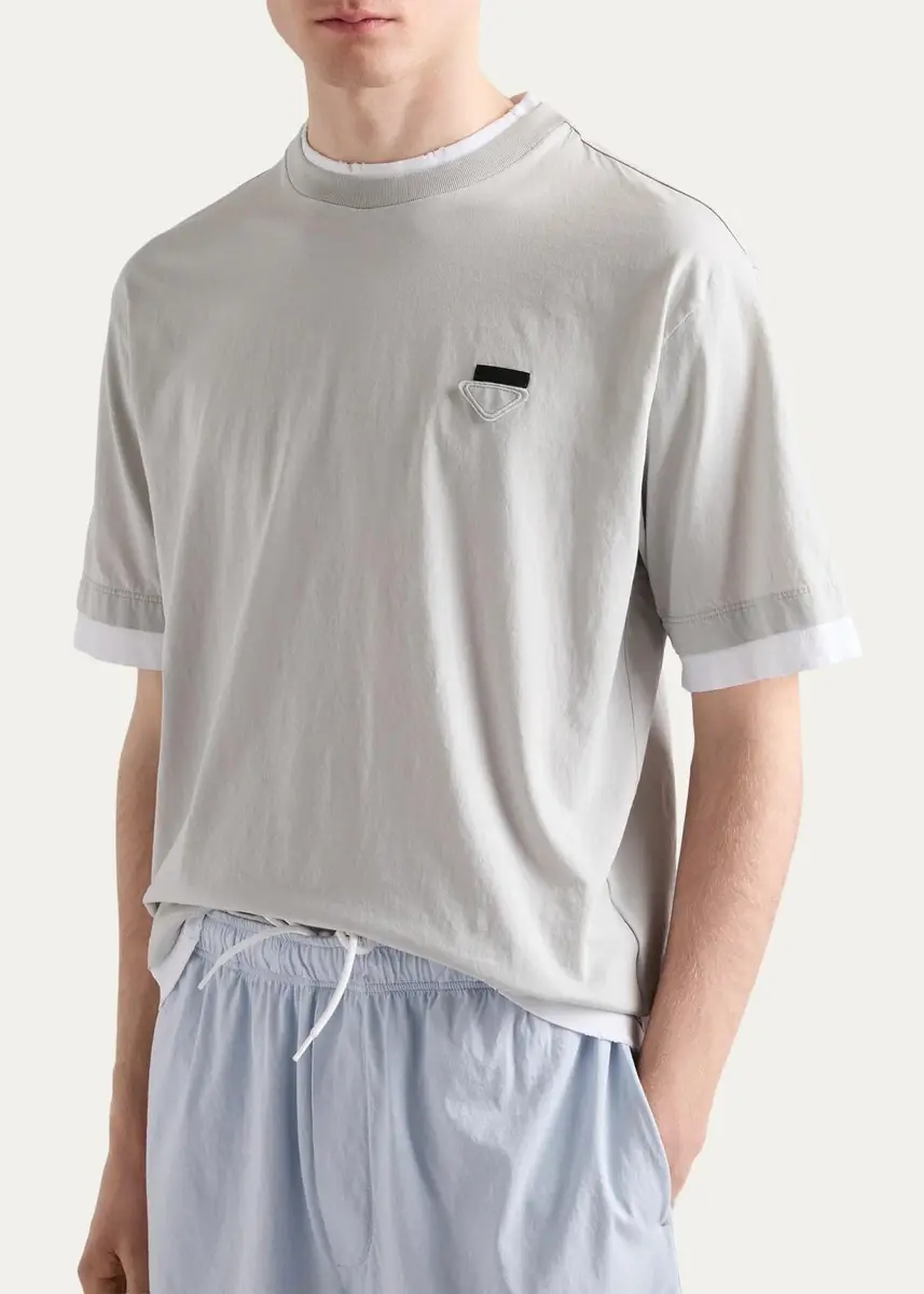 Prada Men's Double-Layer T-Shirt | Thumbnail 4