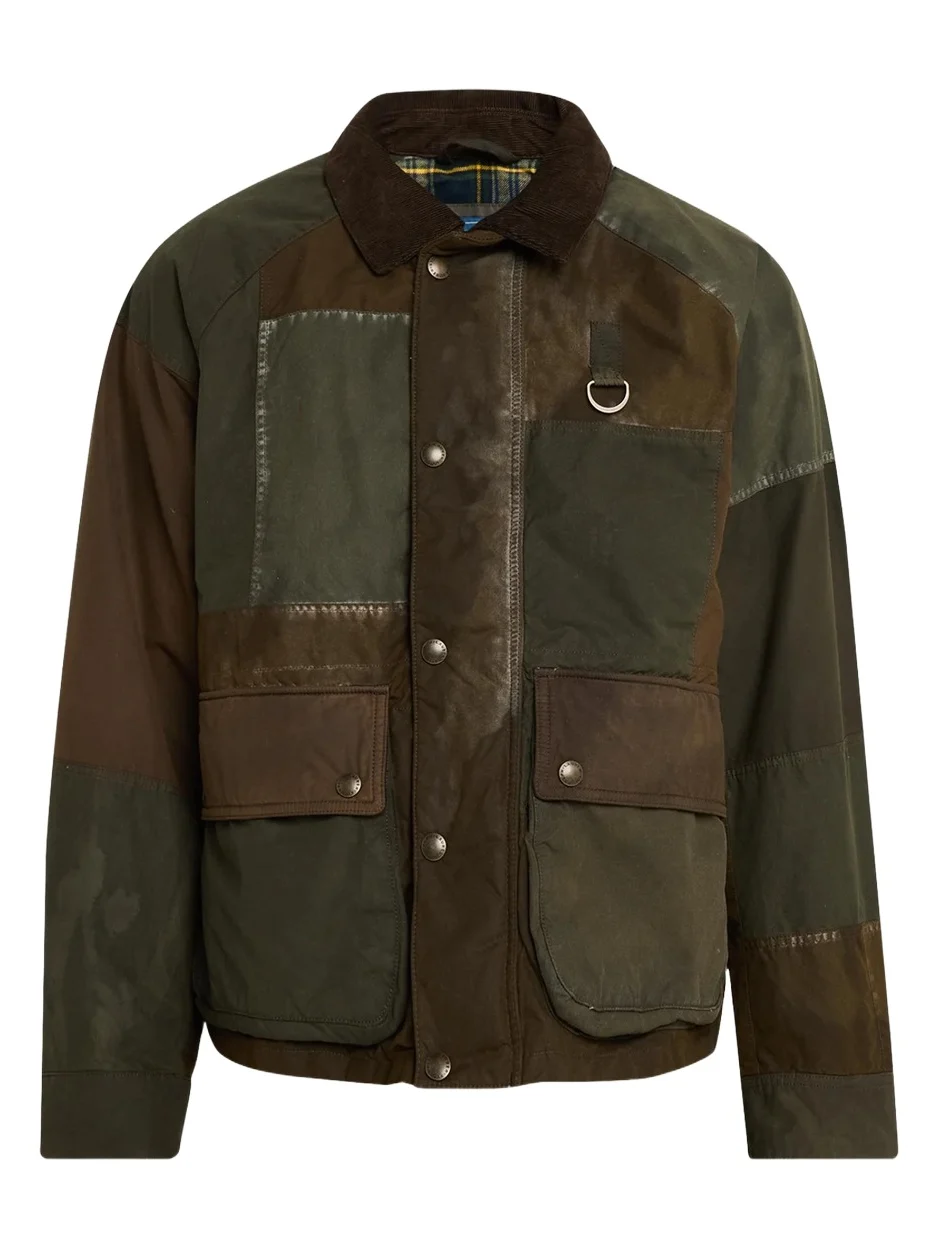 Men's Patchwork Oilcloth Utility Jacket