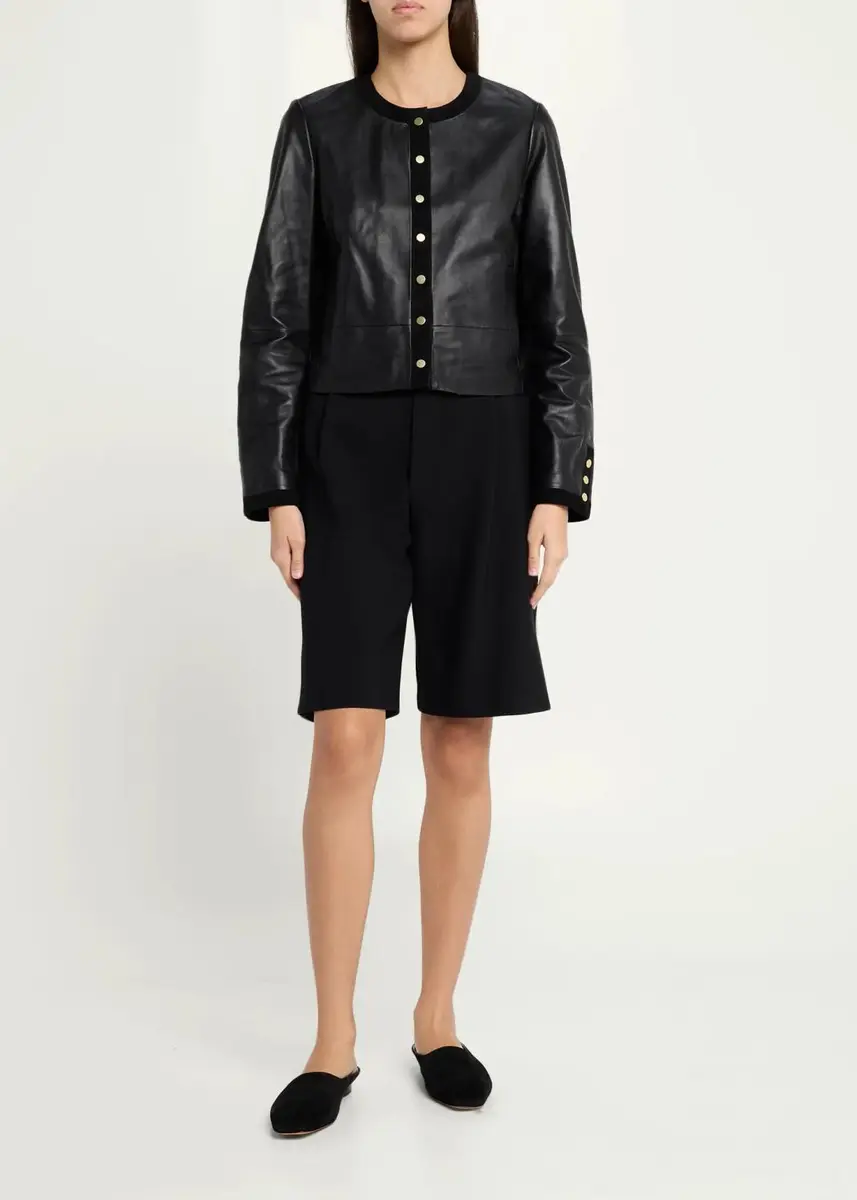 Vince Leather Boxy Crop Jacket | Thumbnail 2 Vince Leather Boxy Crop Jacket | Thumbnail 2