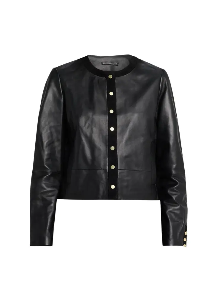 Vince Leather Boxy Crop Jacket