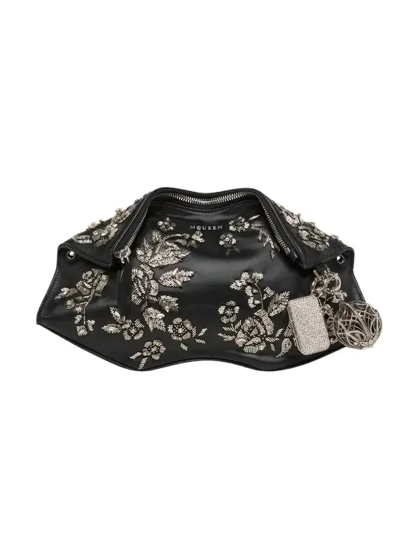 Manta Embellished Leather Clutch