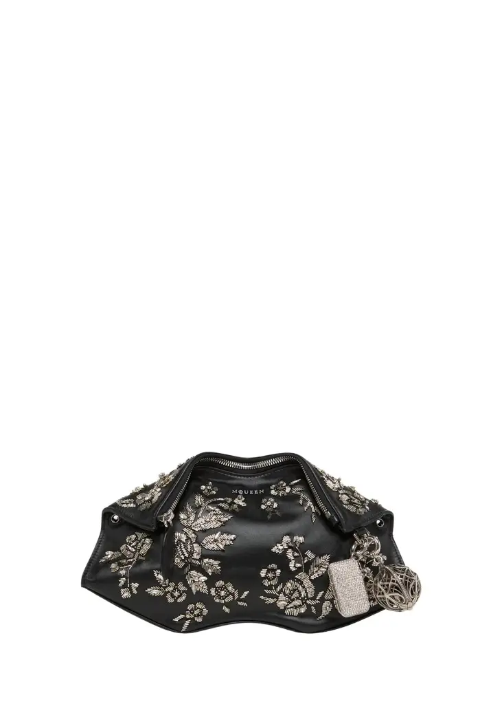 Manta Embellished Leather Clutch