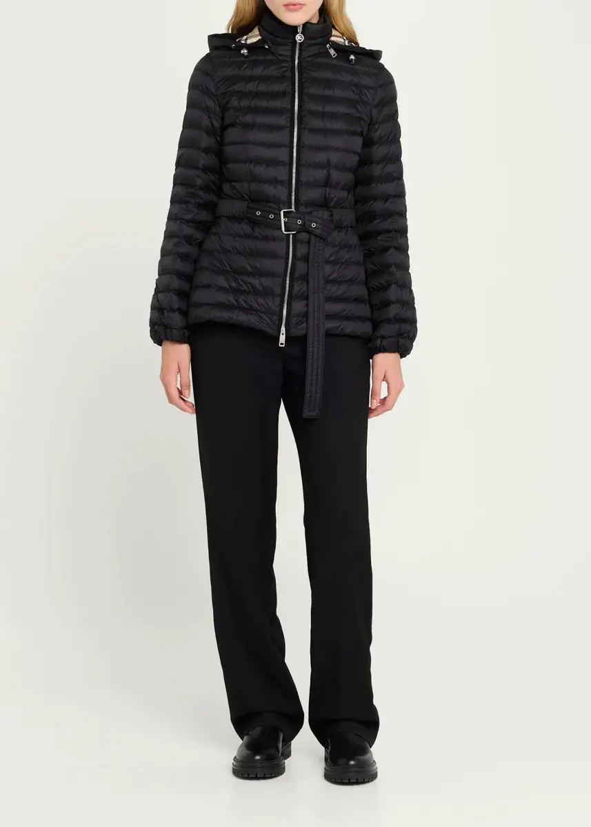 Burberry Amberley Belted Nylon Puffer Jacket with Detachable Collar | Thumbnail 2