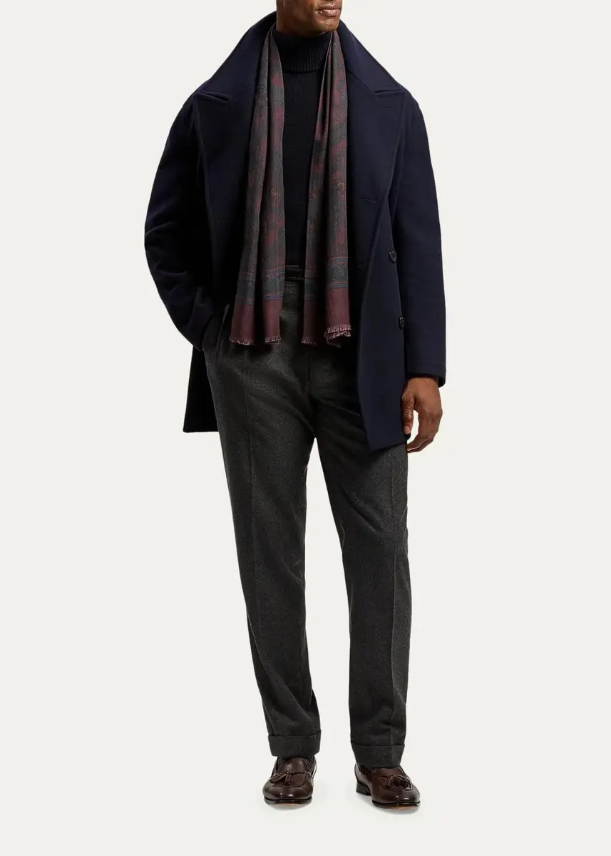 Ralph Lauren Purple Label Men's Paisley Cashmere-Silk Scarf | Thumbnail 2 Ralph Lauren Purple Label Men's Paisley Cashmere-Silk Scarf | Thumbnail 2