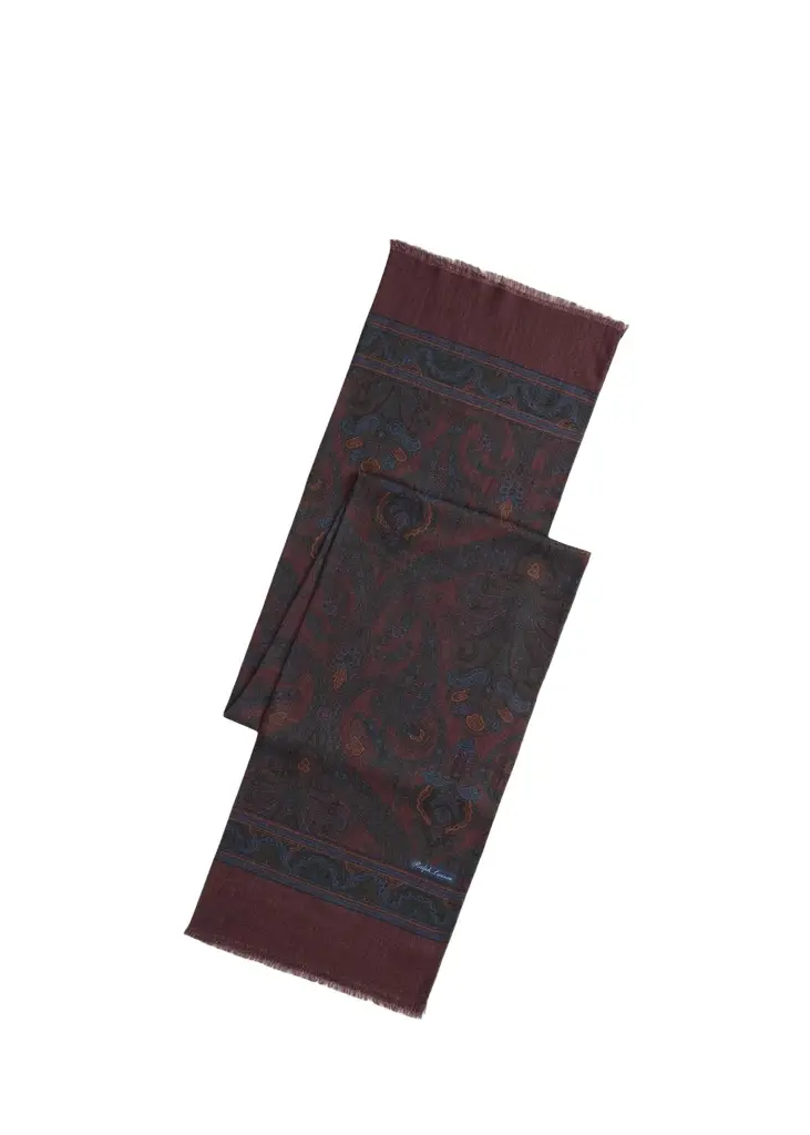 Ralph Lauren Purple Label Men's Paisley Cashmere-Silk Scarf