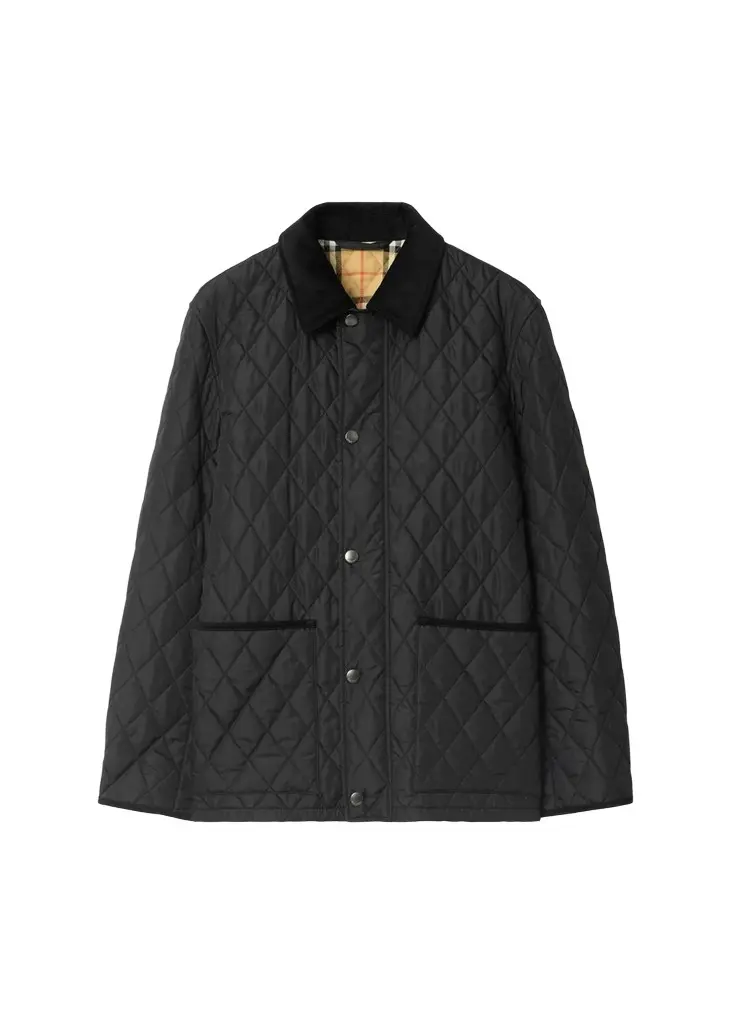 Burberry Men's Haddington Check-Lined Quilted Nylon Jacket
