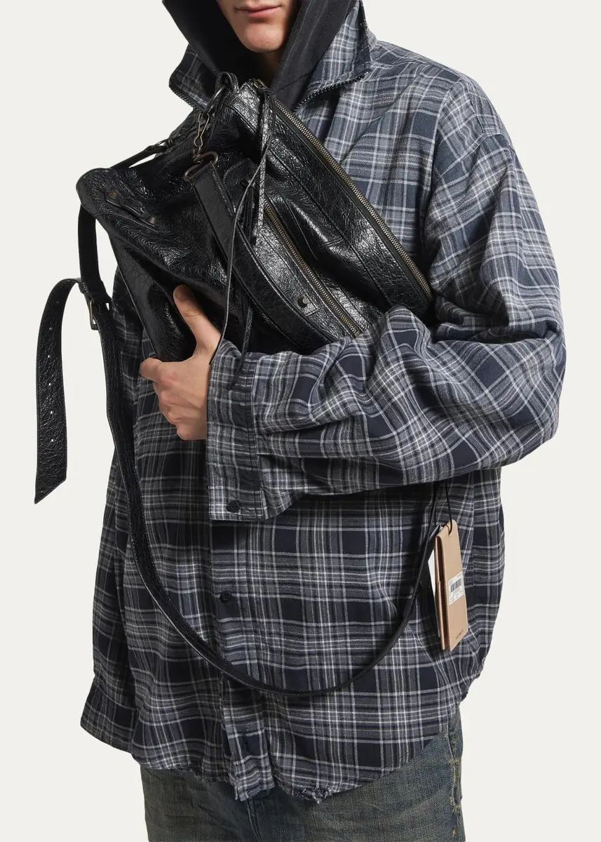 Balenciaga Men's Le City Moto Medium Leather Crossbody/Shoulder Bag | Thumbnail 6