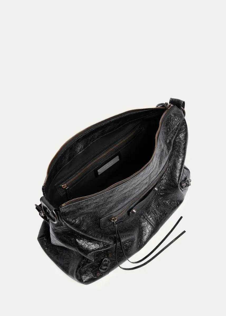 Balenciaga Men's Le City Moto Medium Leather Crossbody/Shoulder Bag | Thumbnail 8
