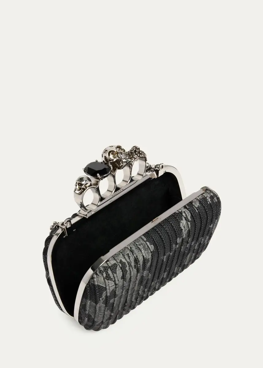 Alexander McQueen Embroidered Leather Skull Clutch | Thumbnail 4 Alexander McQueen Embroidered Leather Skull Clutch | Thumbnail 4