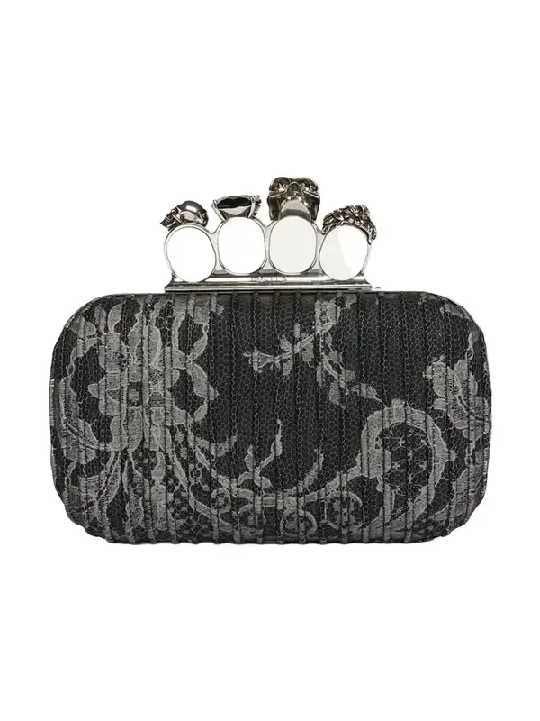 Embroidered Leather Skull Clutch Embroidered Leather Skull Clutch