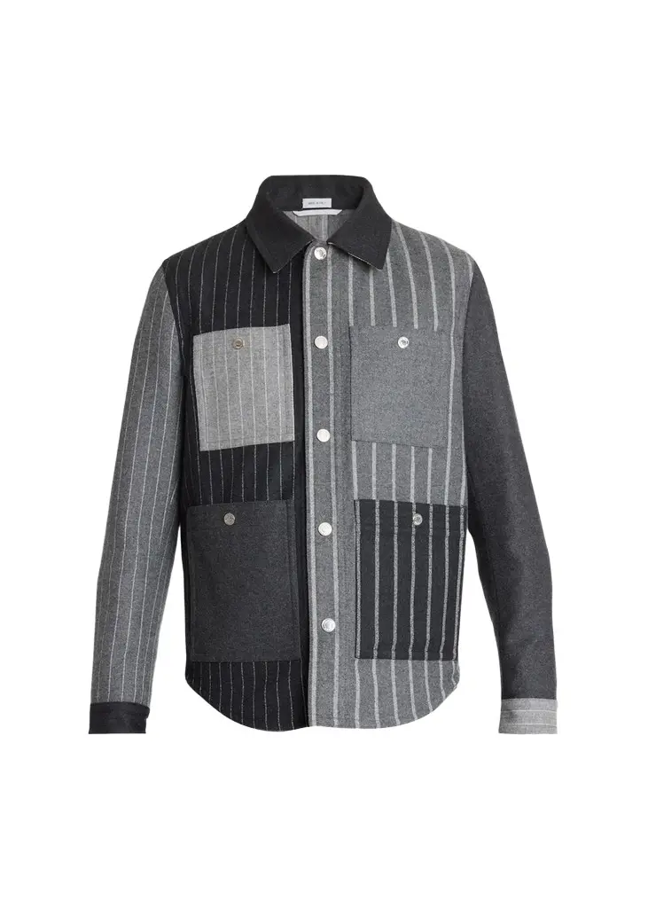 Thom Browne Men's Funmix Utility Patch-Pocket Shirt Jacket